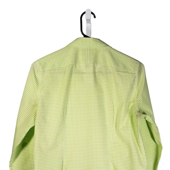 Chaps Ralph Lauren Women's Shirt Button Up Green White Check 3/4 Sleeve Top L - Picture 6 of 8